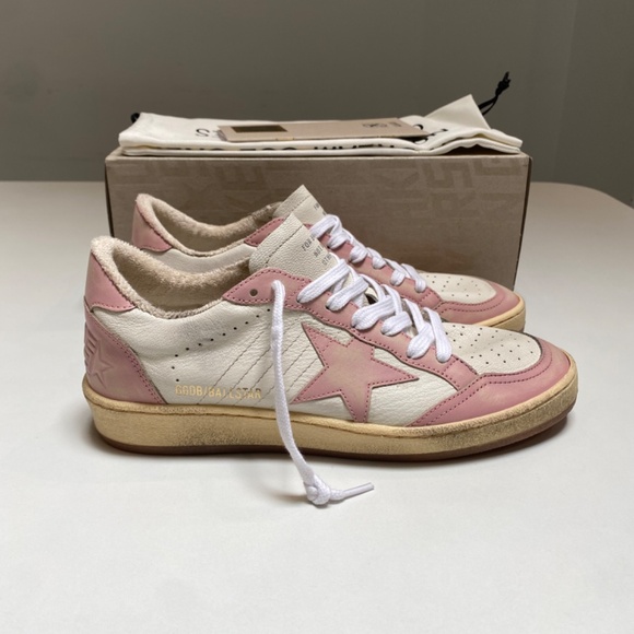 Golden Goose Ball Star Sneaker White Leather/Pink sz 37 New in Box - Picture 3 of 14